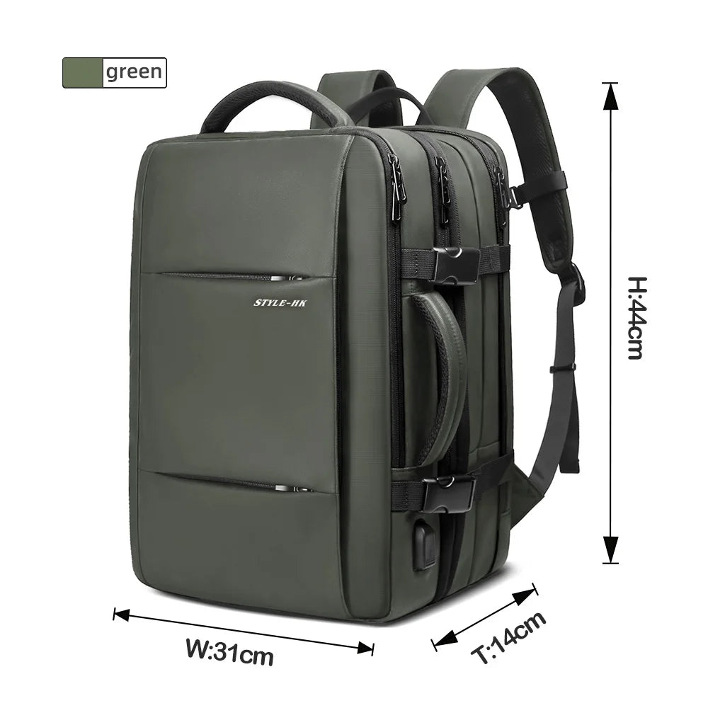 Expandable Men Backpack Waterproof Business Laptop Backpack Man Large Capacity Travel Bag Fashion School Backpack