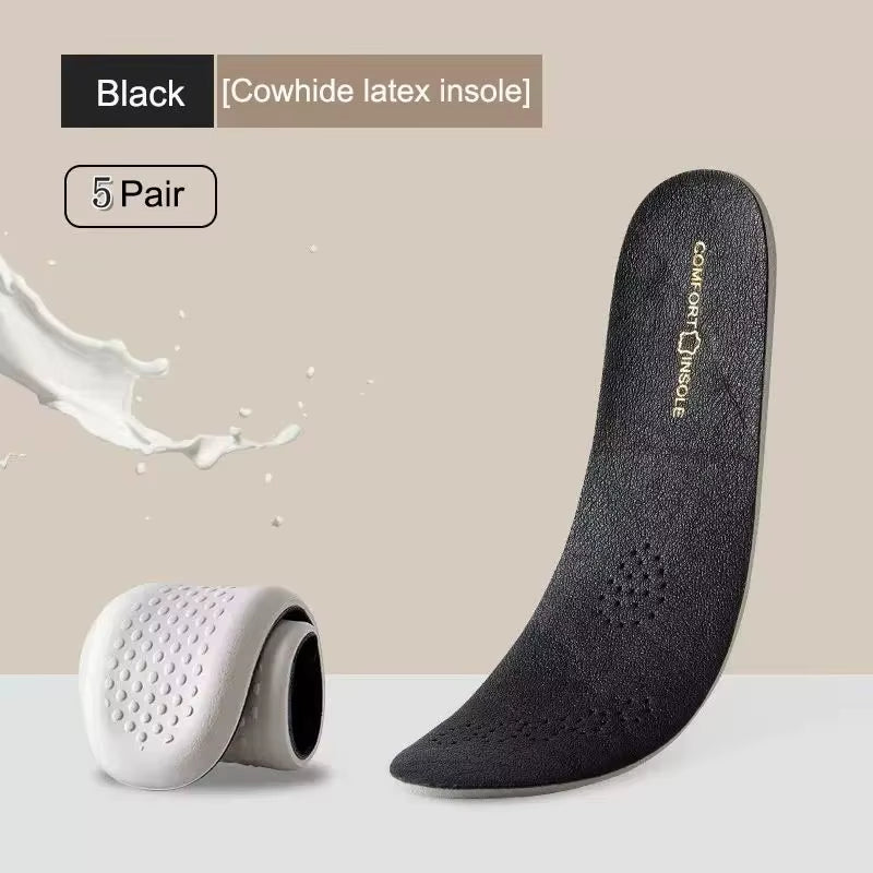 Leather Latex Sports Insole Cowhide Insoles for Shoes Arch Support Shoe Pads Shock Absorbing Plantar Fasciitis Template Inserts