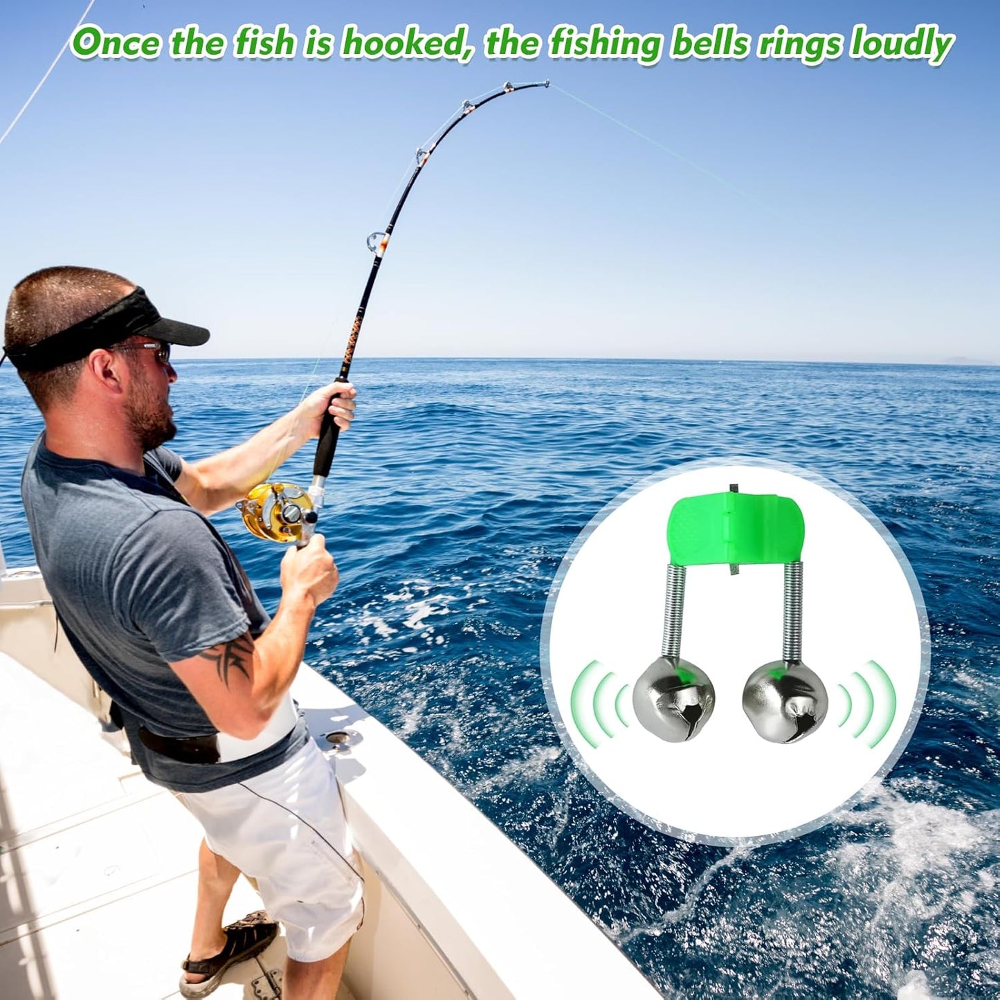 50PCS Fishing Bells, Dual Alert Fishing Bells for Rods, Clip on Fishing Rod Fishing Bells for Night Fishing, Ice Fishing