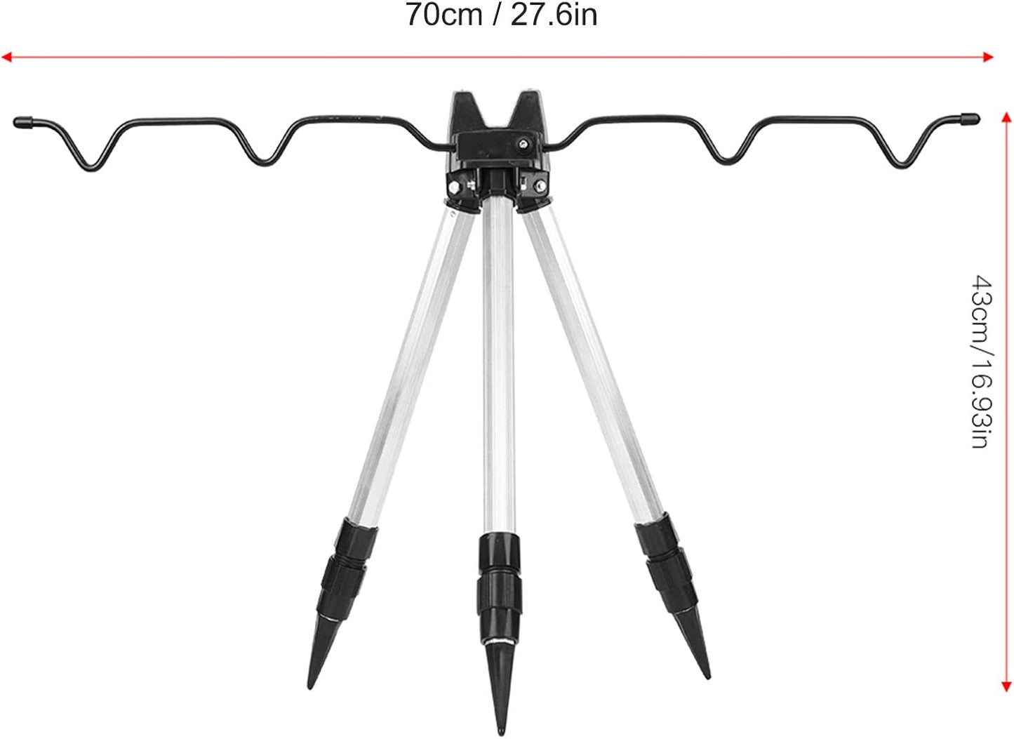 Foldable Fishing Pole Holder, Aluminum Alloy Mini Fishing Rod Tripod Stand Ultrashort Folding Sea Pole Bracket Equipment Accessory for Fishing Lover Outdoor