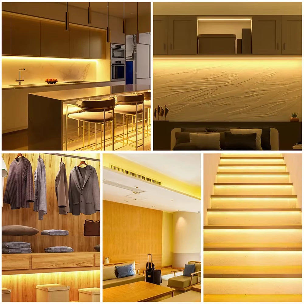 220V Led Ribbon Adhesive High Brightness COB Led Strip for Room Led Strip Flexible Ribbon for Home Kitchen Lighting