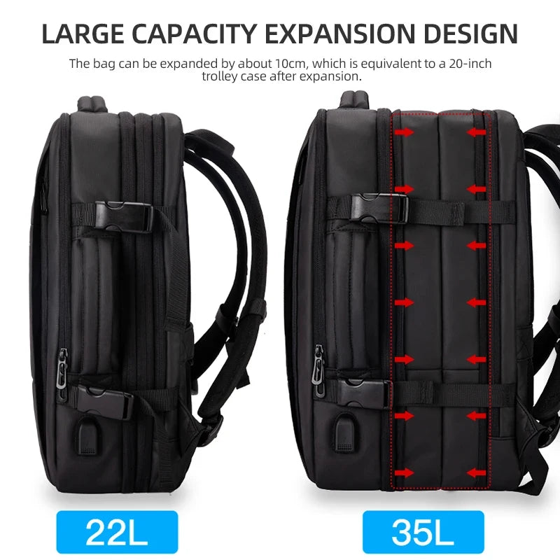 Expandable Men Backpack Waterproof Business Laptop Backpack Man Large Capacity Travel Bag Fashion School Backpack
