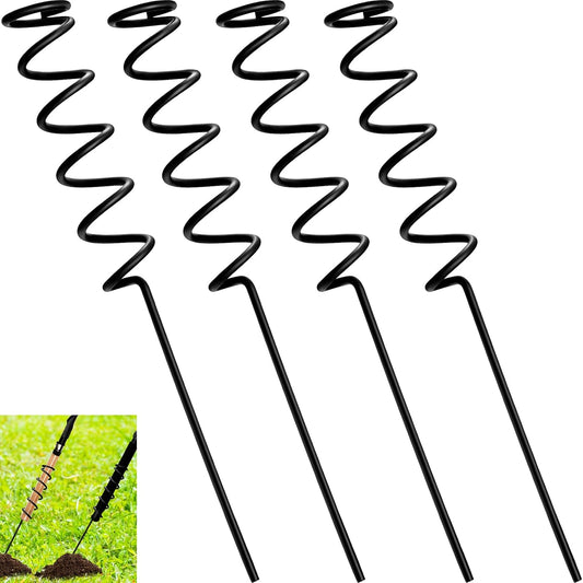 4 Pcs Spiral Fishing Rod Holders Heavy Duty 1.75 Inch/1.9 Inch Diameter Metal Bank Pole Stand Spiral Rod Holder Insert Ground Rest Stand for Fishing on Lakes and Streams