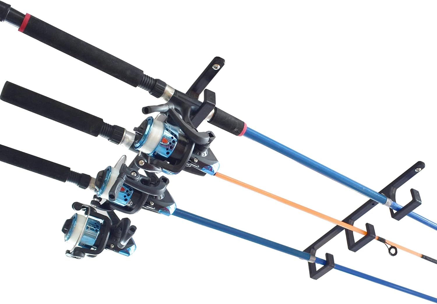 Overhead Ceiling Fishing Rod Rack Fishing Rod Storage Holder - No Fishing Pole - Black