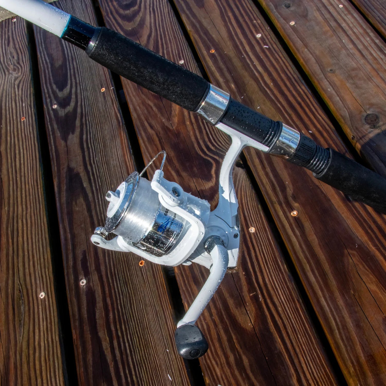 Medium Action 2-Piece Spinning Rod and Reel Combo, Size 6000 Reel, 8 Feet