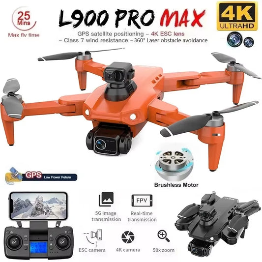 NEW HOT L900 Pro MAX GPS Drone 4K Professional HD Dual Camera 5G Wifi 360° Obstacle Avoidance Brushless Foldable Quadcopter
