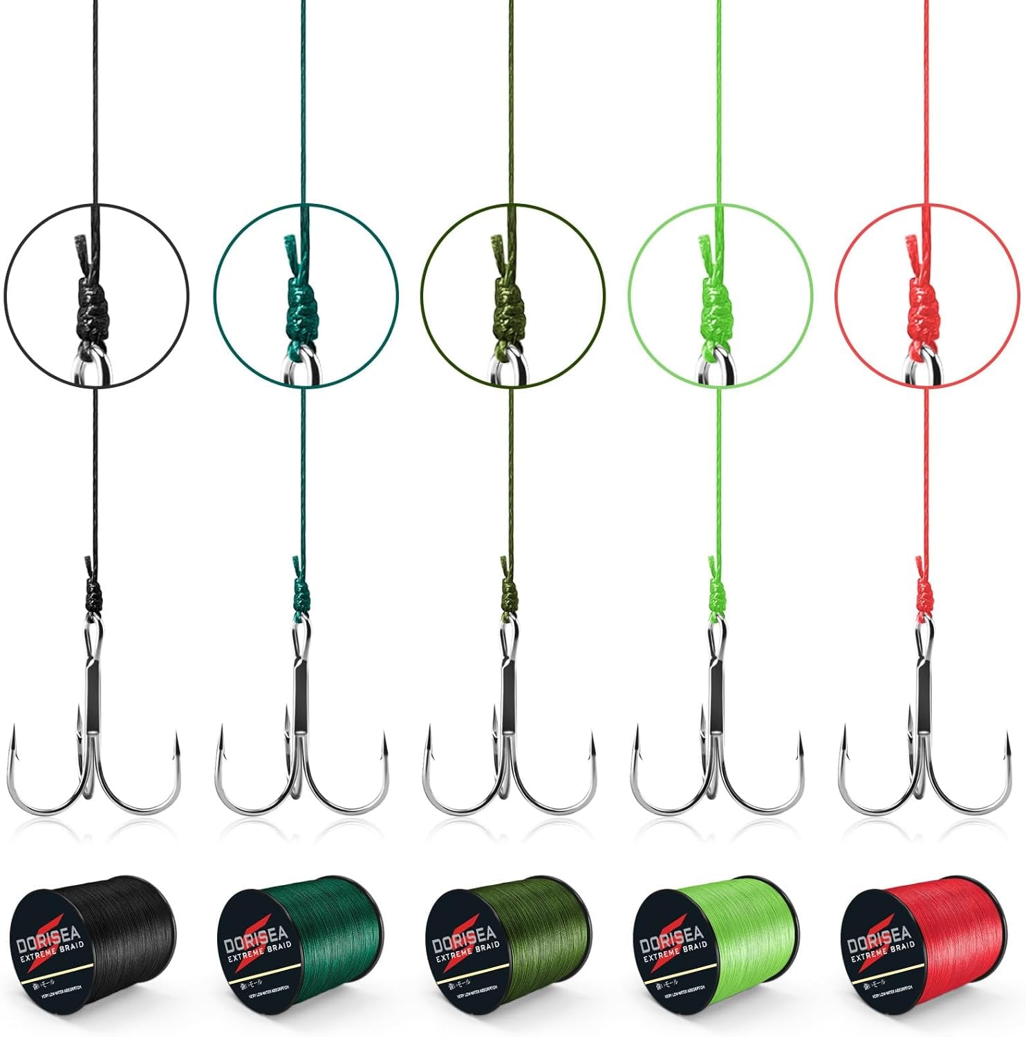 Extreme Braid 100% Pe Black Braided Fishing Line 109Yards-2187Yards 6-550Lb Test Fishing Wire Fishing String Incredible Superline Zero Stretch