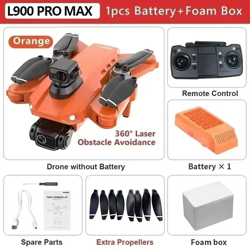 NEW HOT L900 Pro MAX GPS Drone 4K Professional HD Dual Camera 5G Wifi 360° Obstacle Avoidance Brushless Foldable Quadcopter