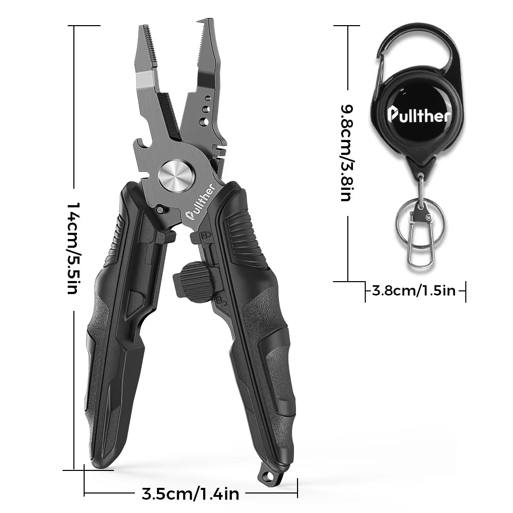 Pullther Fishing Pliers，Fishing Equipment，Fishing Gear，Multifunctional Fishing Line Scissor，Fishing Tools Fishing Hook Remov