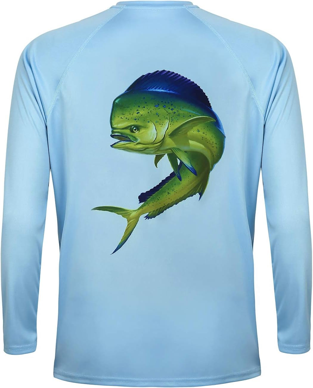 Mens Athletic Performance Shirt Long Sleeve Light Blue Mahi - L