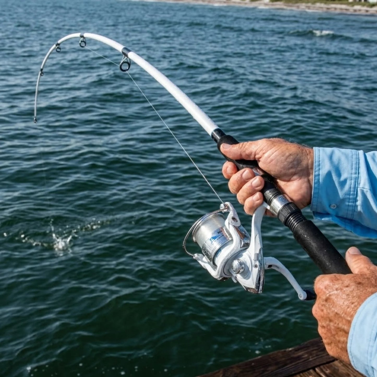 Medium Action 2-Piece Spinning Rod and Reel Combo, Size 6000 Reel, 8 Feet
