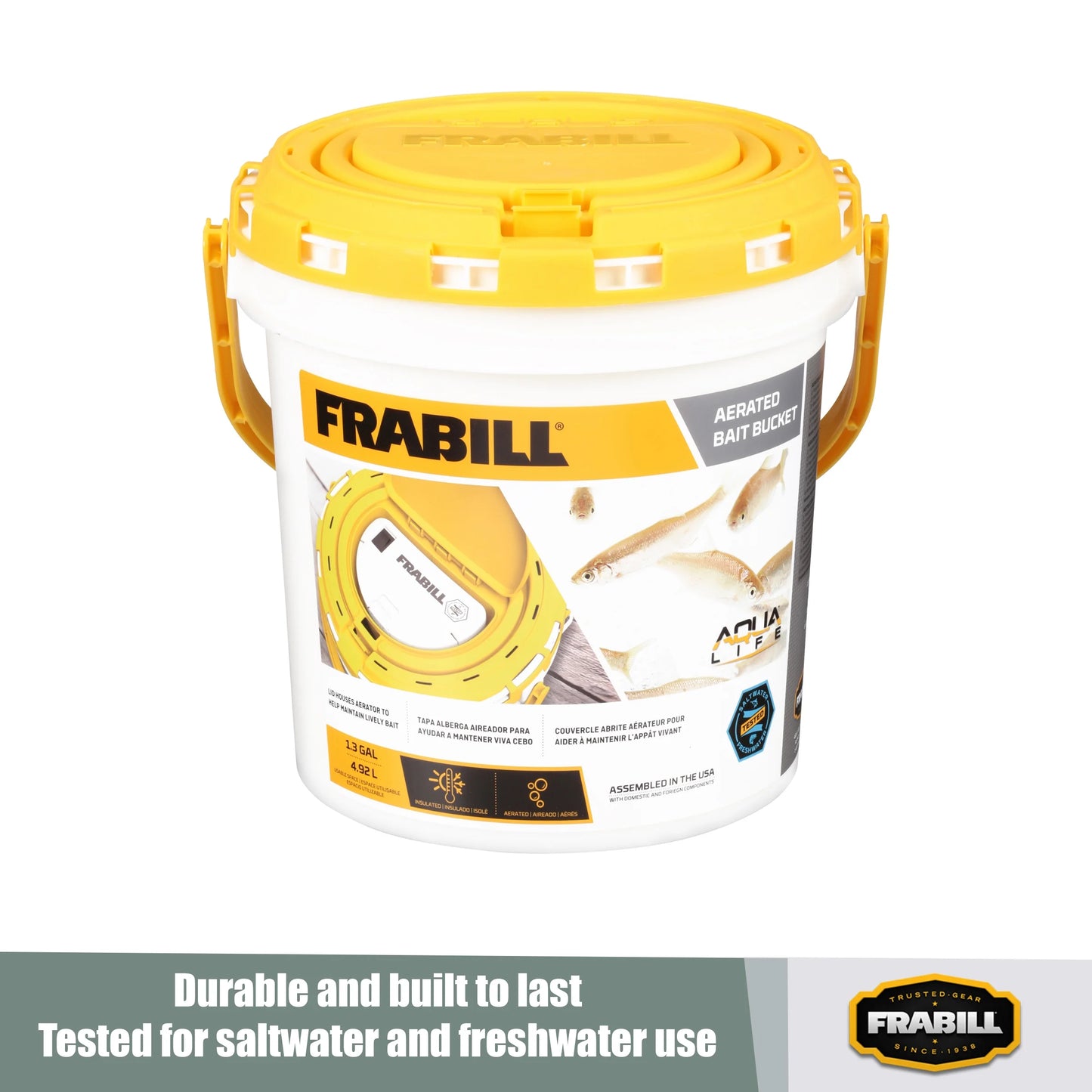 Insulated Bait Bucket with Aerator, 1.3 Gal Capacity