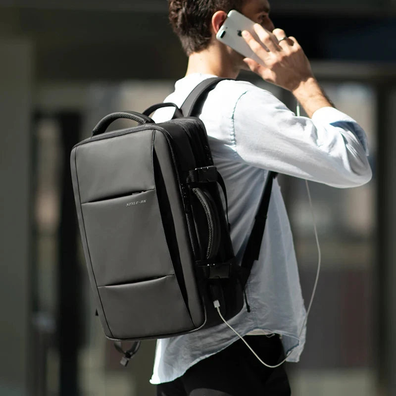 Expandable Men Backpack Waterproof Business Laptop Backpack Man Large Capacity Travel Bag Fashion School Backpack