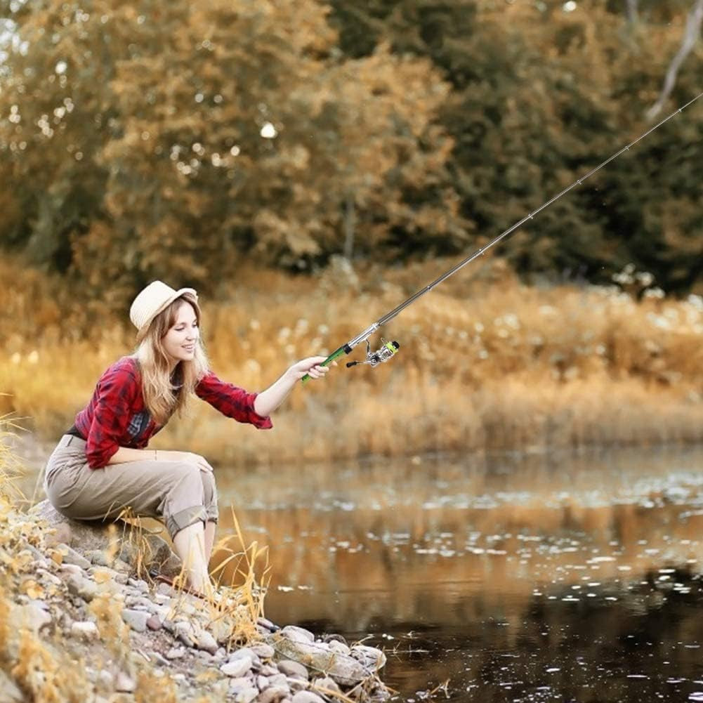 Pen Fishing Pole 55 Inch Mini Pocket Rod Travel Set for Ice Fly Sea Saltwater Freshwater 1.4M