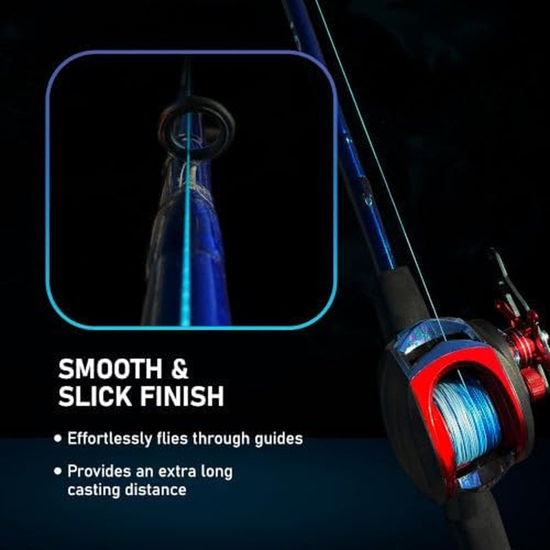 Braided Fishing Line - Pro Grade Power Performance for Saltwater or Freshwater Fish - Colored Fishing Line Braid for Extra Visibility