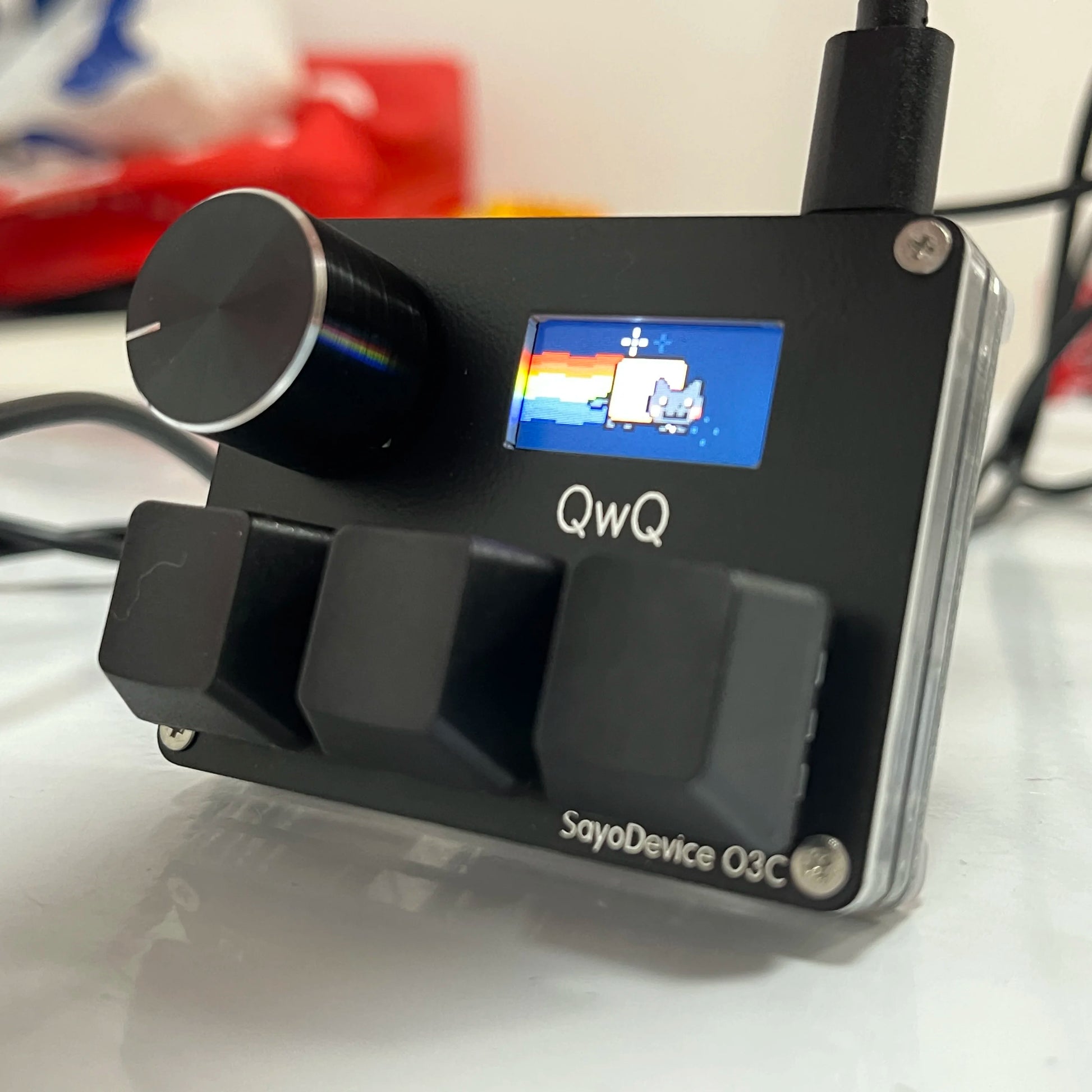 O3C Sayodevice OSU O3C Rapid Trigger Hall Switches Magnetic Pink Switches Keyboard with Knob Screen Copy Paste Shotcut