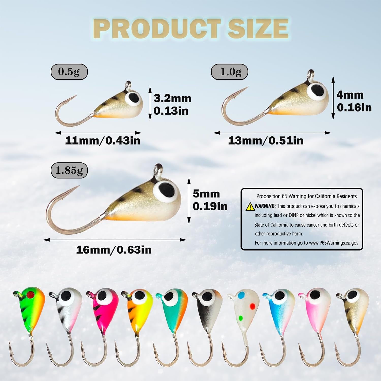 10Pcs Tungsten Ice Fishing Jigs UV Glow in Dark Ice Fishing Lures Sensitive Tungsten Tear Drop Ice Fishing Jig Head for Crappie Panfish Walleye