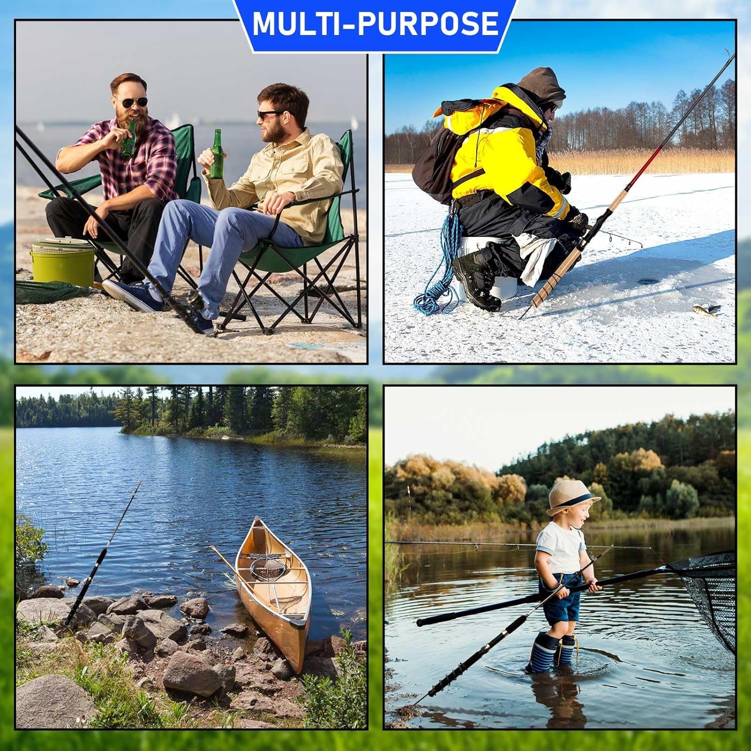 4 Pcs Spiral Fishing Rod Holders Heavy Duty 1.75 Inch/1.9 Inch Diameter Metal Bank Pole Stand Spiral Rod Holder Insert Ground Rest Stand for Fishing on Lakes and Streams