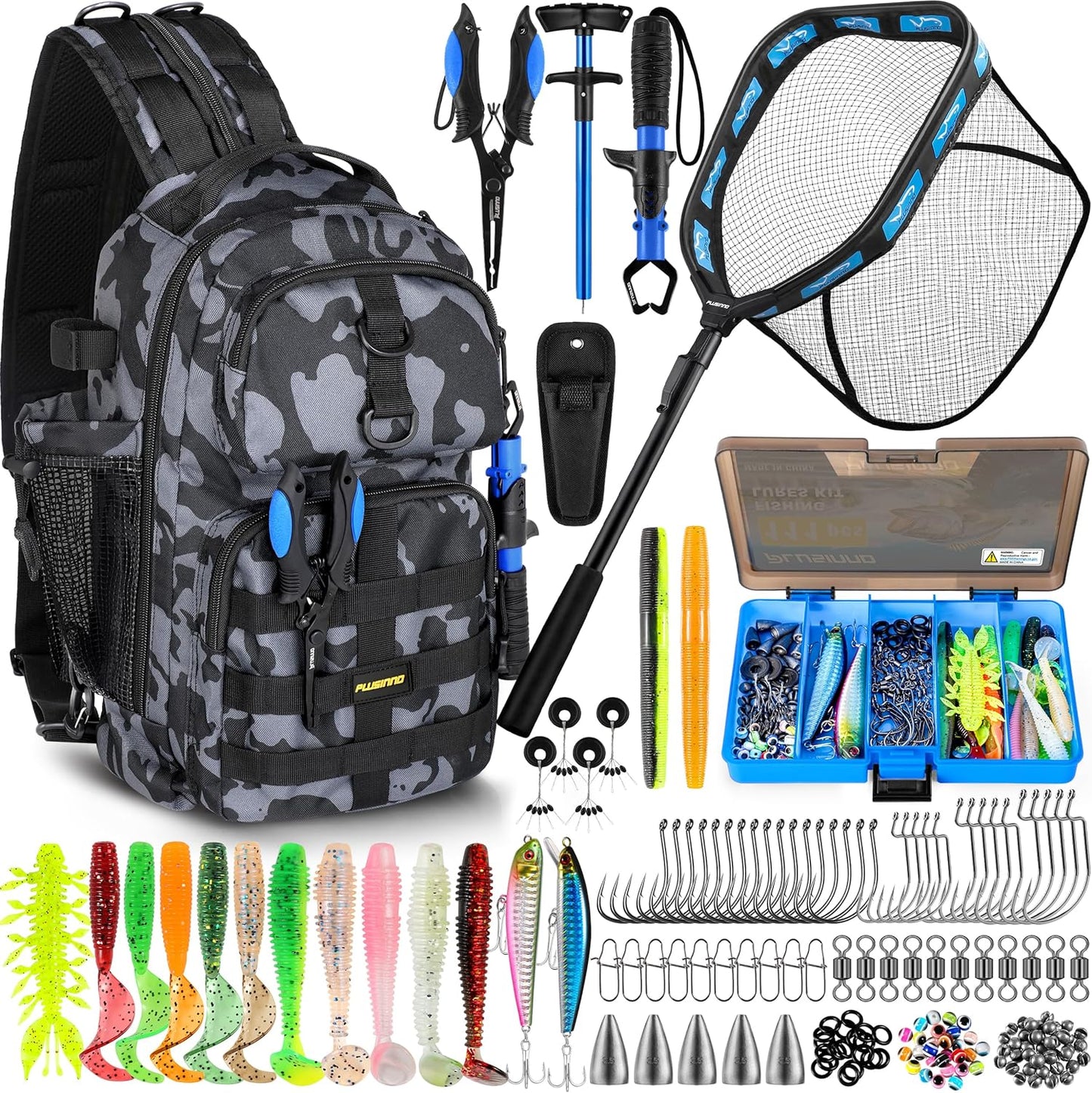 Fishing Gear,Fishing Backpack with Floating Fishing Net,Tackle Boxes,Waterproof Fishing Tackle Bag,Fishing Gifts for Men