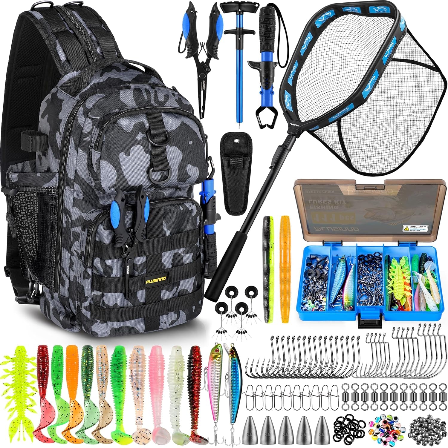 Fishing Gear,Fishing Backpack with Floating Fishing Net,Tackle Boxes,Waterproof Fishing Tackle Bag,Fishing Gifts for Men