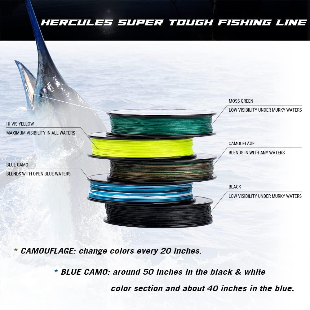 Super Tough Braided Fishing Line 4 Strands / 8 Strands, 4Lb - 160Lb Braid Lines, 150/300/500/1000 Yards for Saltwater