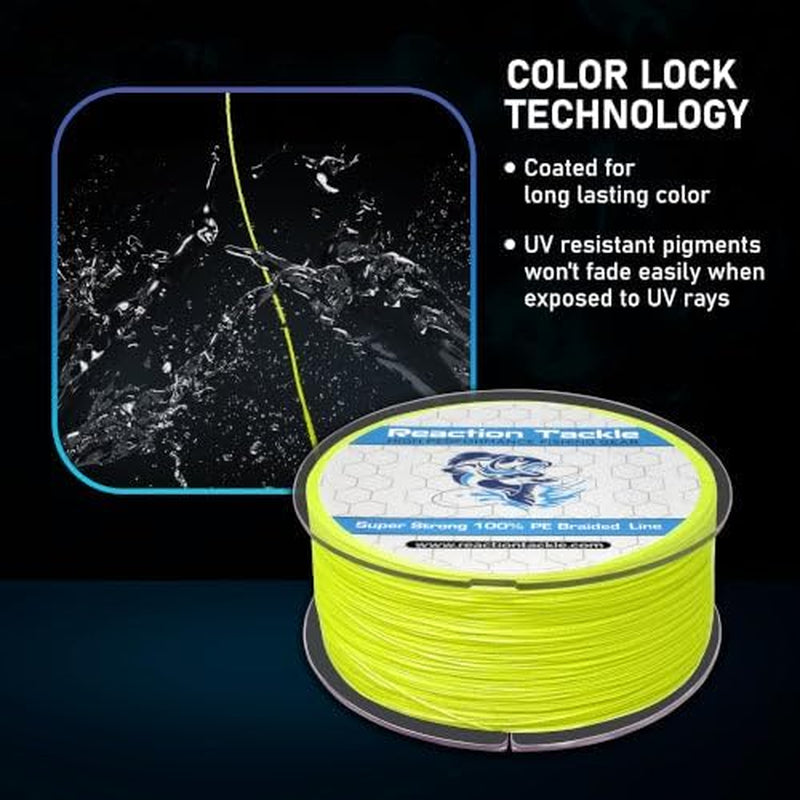 Braided Fishing Line - Pro Grade Power Performance for Saltwater or Freshwater Fish - Colored Fishing Line Braid for Extra Visibility