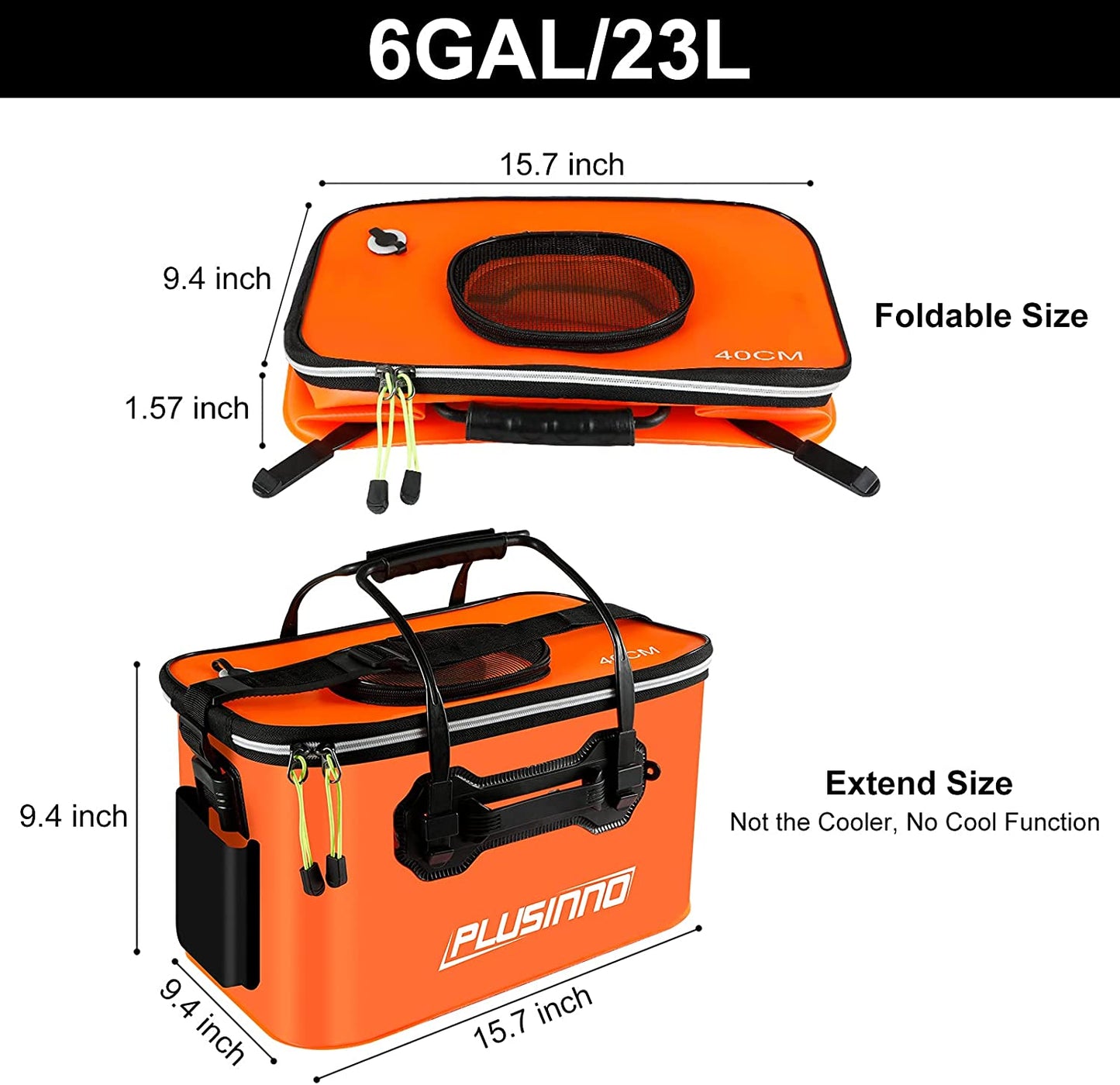 Fishing Bucket, Foldable Fishing Bait Bucket, Multifunctional Portable Folding Fishing Minnow Bucket Fish Live Bait Container, Outdoor Camping EVA Fishing Bag for Kids and Adult