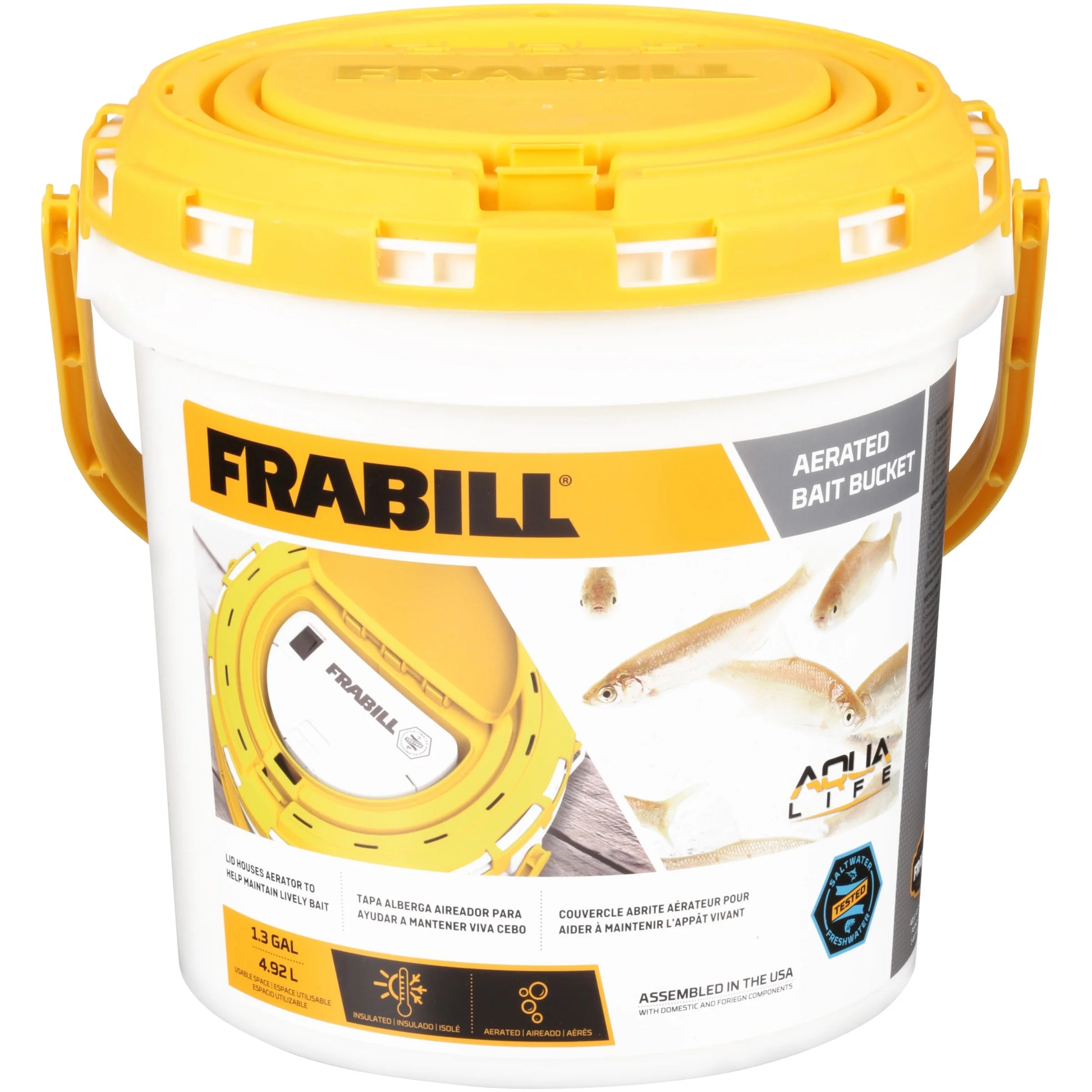 Insulated Bait Bucket with Aerator, 1.3 Gal Capacity