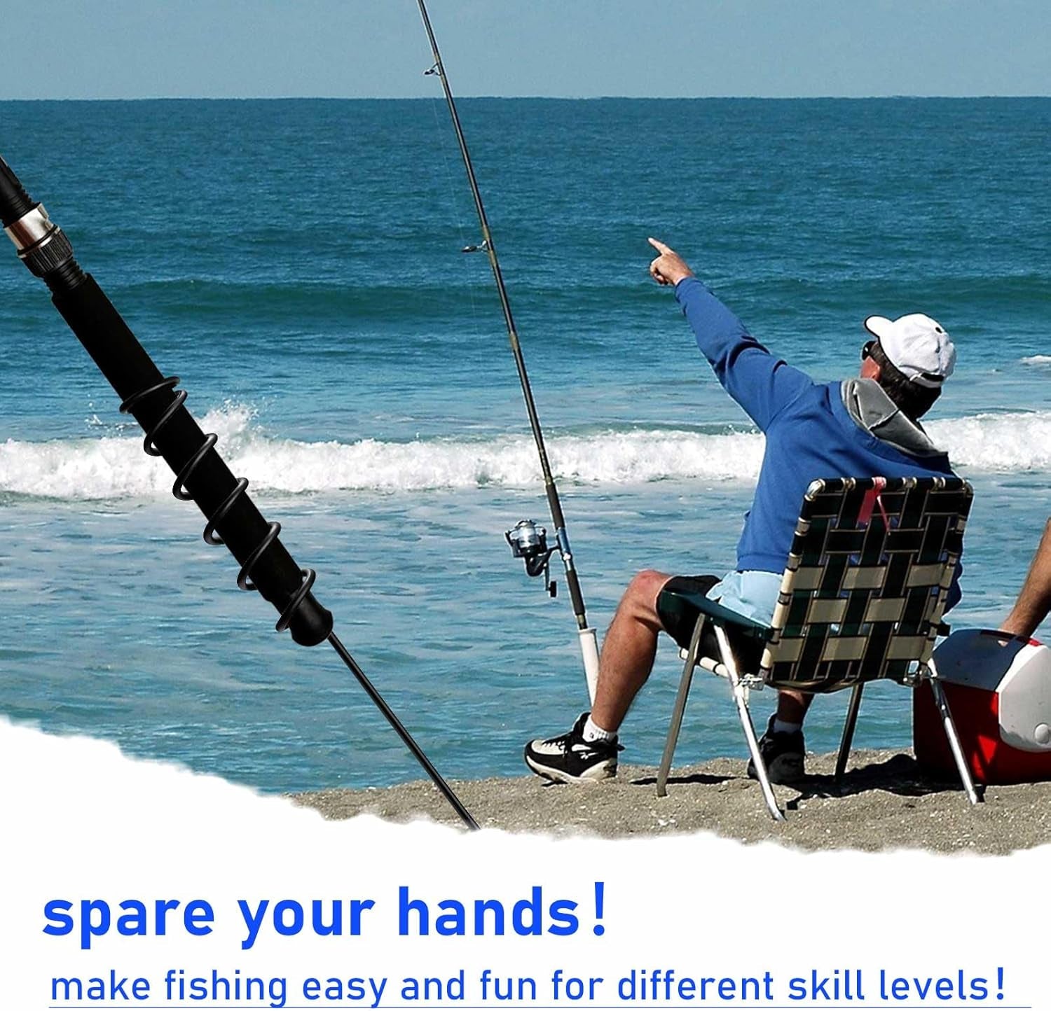 4 Pcs Spiral Fishing Rod Holders Heavy Duty 1.75 Inch/1.9 Inch Diameter Metal Bank Pole Stand Spiral Rod Holder Insert Ground Rest Stand for Fishing on Lakes and Streams
