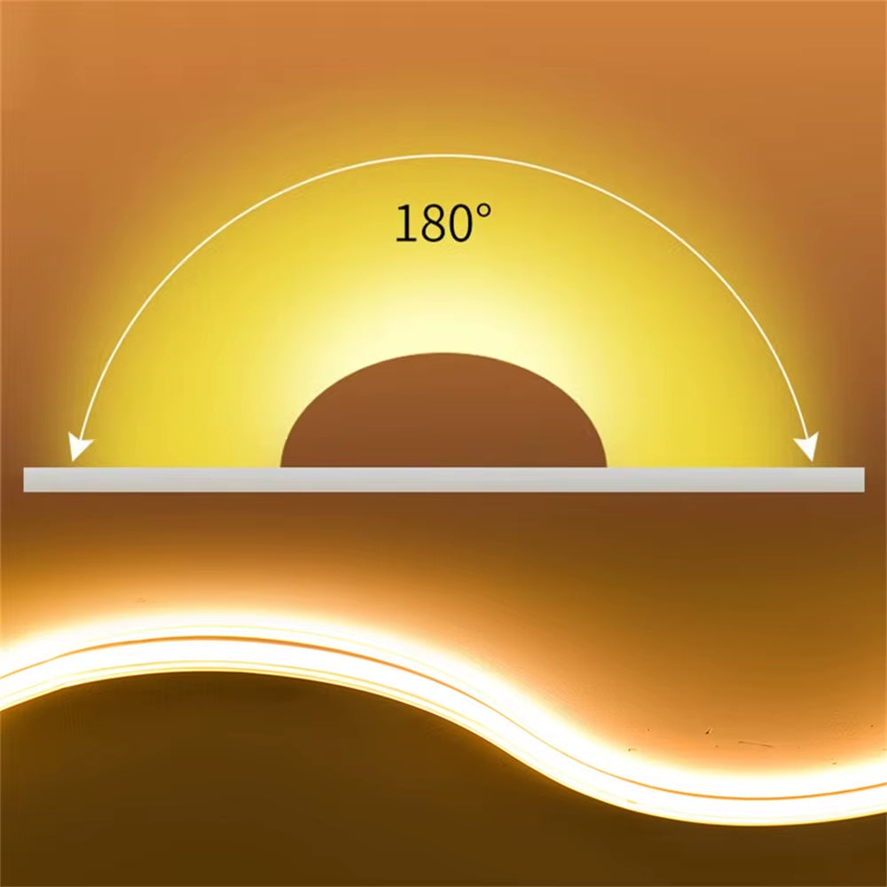 220V Led Ribbon Adhesive High Brightness COB Led Strip for Room Led Strip Flexible Ribbon for Home Kitchen Lighting