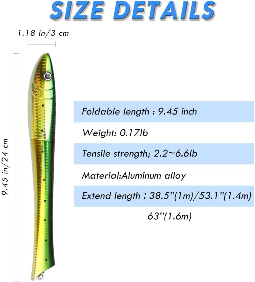 Pen Fishing Pole 55 Inch Mini Pocket Rod Travel Set for Ice Fly Sea Saltwater Freshwater 1.4M